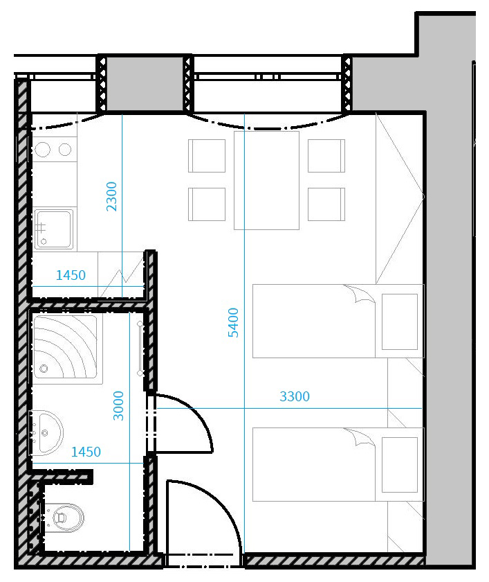 Půdorys apartmánu 205