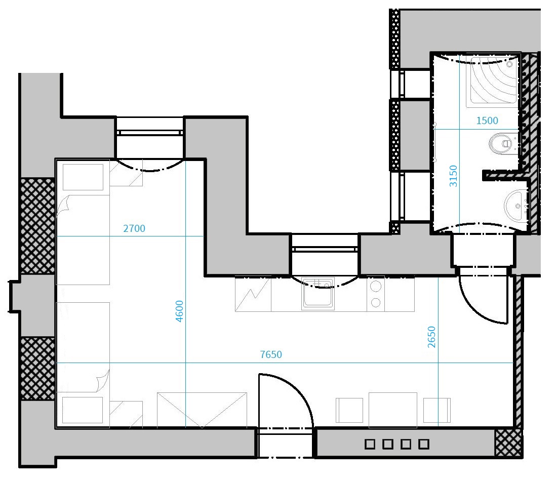 Půdorys apartmánu 207