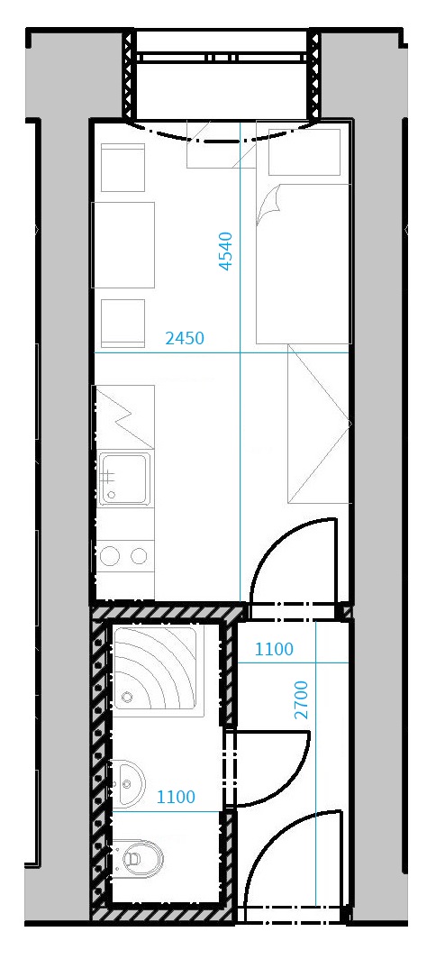 Půdorys apartmánu 208