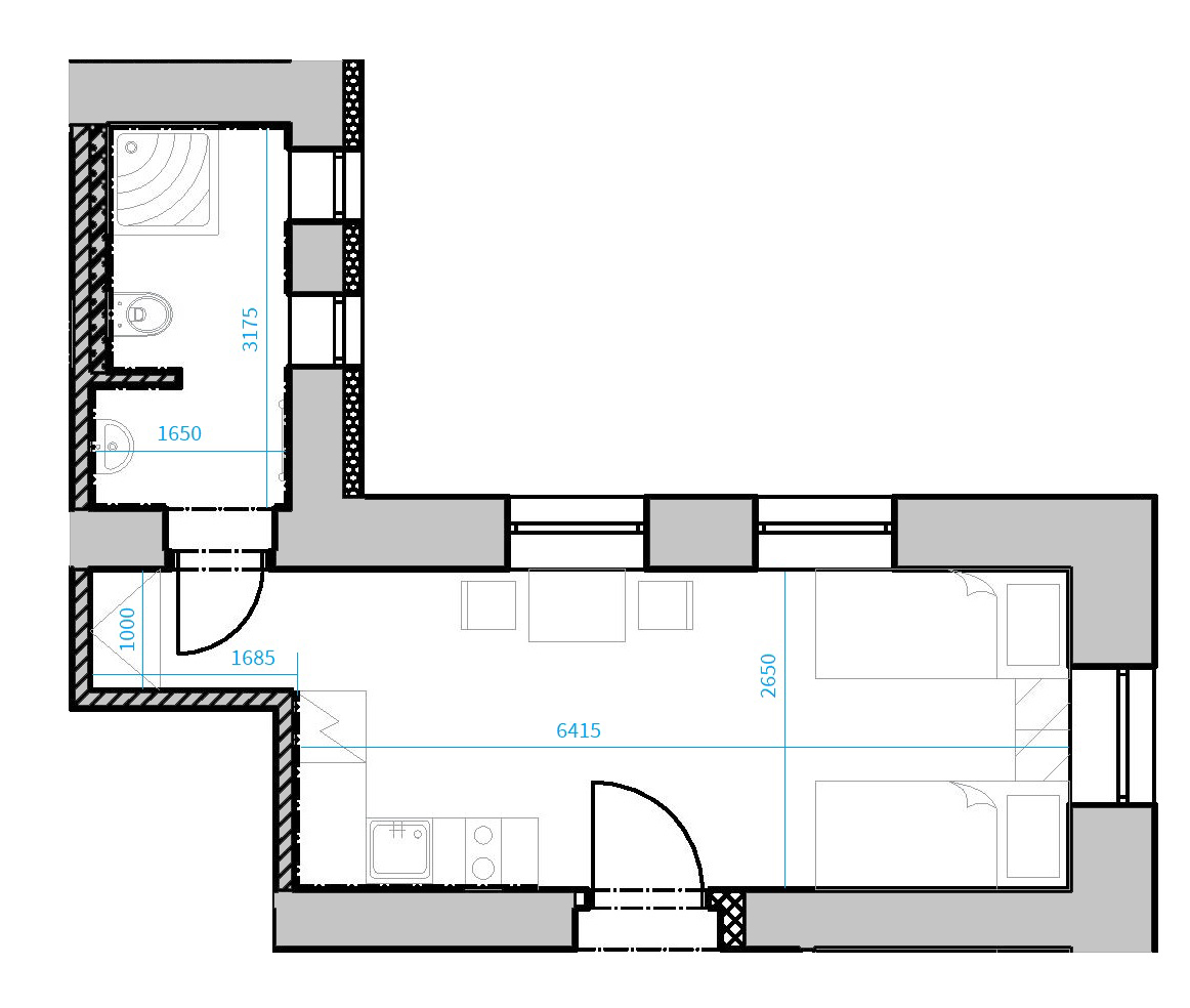 Půdorys apartmánu 211